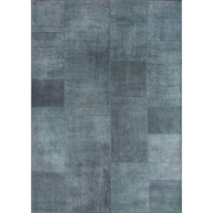 Blue Patchwork Area Rug – Washable Non Slip Cotton Carpet for Living Room