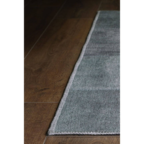 Blue Patchwork Area Rug – Washable Non Slip Cotton Carpet for Living Room