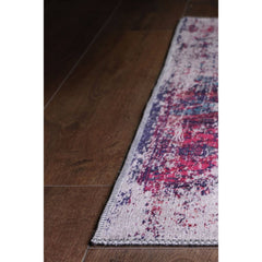 Purple Ethnic Area Rug – Washable Non Slip Cotton Decorative Floor Carpet