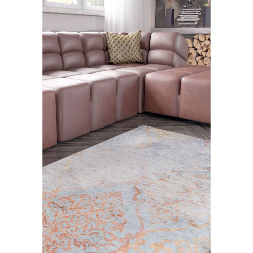 Digital Print Area Rug - Ethnic Cotton Grey Soft Microfiber Rug for Living Room