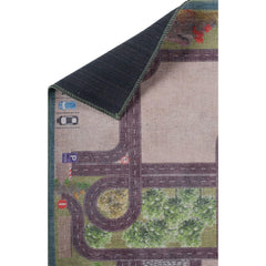 Kids Digital Print Rug - Purple Cotton Washable Non Slip Area Carpet