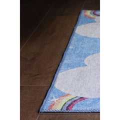 Kids Digital Print Rug – Washable Non Slip Blue Polyester Woven Carpet