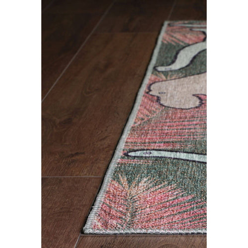 Kids Digital Print Rug - Washable Non Slip Brown Cotton Area Rug for Playroom