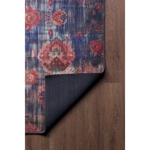 Ethnic Cotton Area Rug – Washable Non Slip Blue Microfiber Carpet