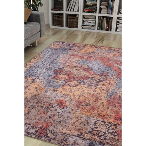 Digital Print Area Rug | Washable Non Slip Cotton Ethnic Style Carpet