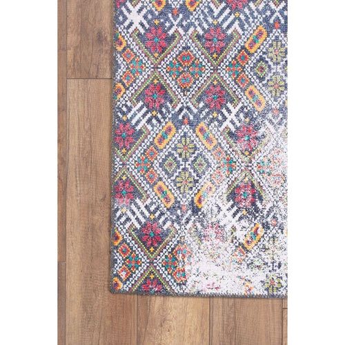 Ethnic Cotton Area Rug – Washable Non Slip Soft Microfiber Rug with Patterned Design