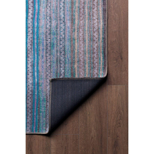 Blue Striped Area Rug – Washable Non Slip Cotton Area Rug for Living Room
