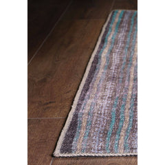 Blue Striped Area Rug – Washable Non Slip Cotton Area Rug for Living Room