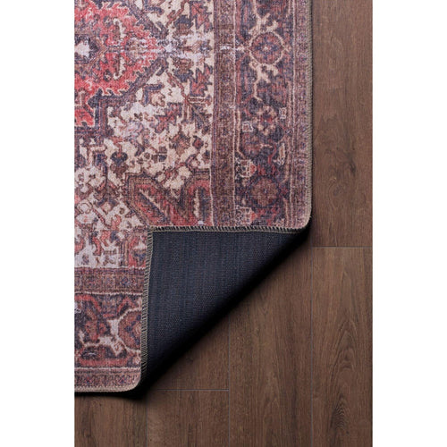 Digital Print Area Rug - Red Medallion Cotton Carpet | Soft Dust Resistant Microfiber