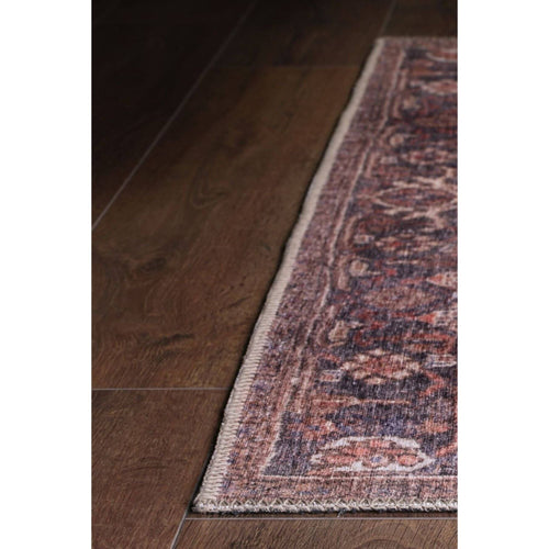 Digital Print Area Rug - Red Medallion Cotton Carpet | Soft Dust Resistant Microfiber