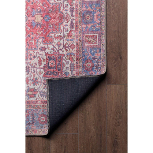 Digital Print Area Rug - Washable Non Slip Red Medallion Cotton Carpet