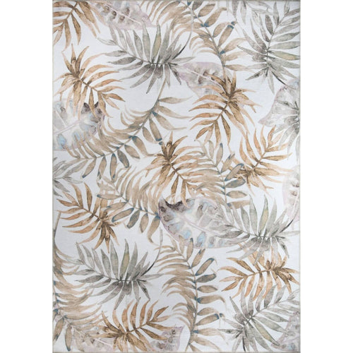 Floral Cotton Area Rug – Soft Microfiber Brown Floral Carpet Washable Non Slip