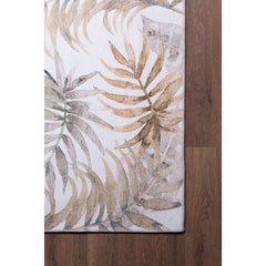 Floral Cotton Area Rug – Soft Microfiber Brown Floral Carpet Washable Non Slip