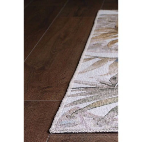 Floral Cotton Area Rug – Soft Microfiber Brown Floral Carpet Washable Non Slip