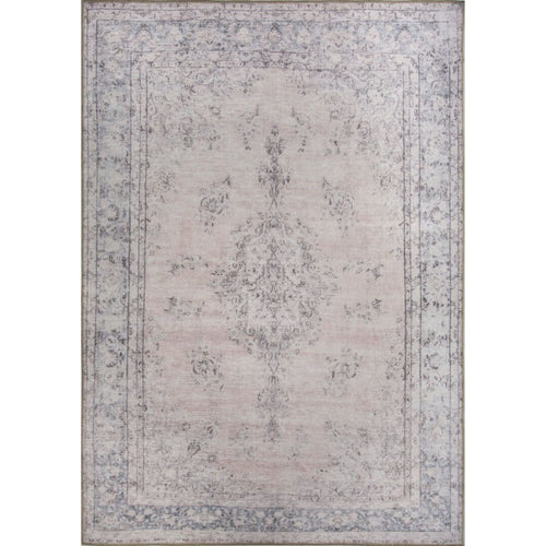 Digital Print Area Rug - Washable Non Slip Ethnic Cotton Grey Rug for Living Room