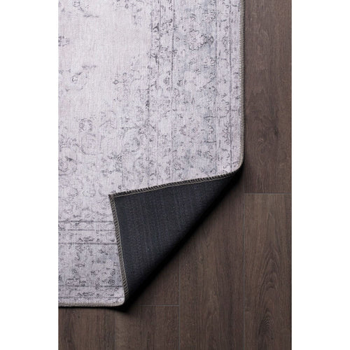 Digital Print Area Rug - Washable Non Slip Ethnic Cotton Grey Rug for Living Room