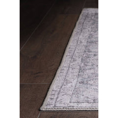 Digital Print Area Rug - Washable Non Slip Ethnic Cotton Grey Rug for Living Room