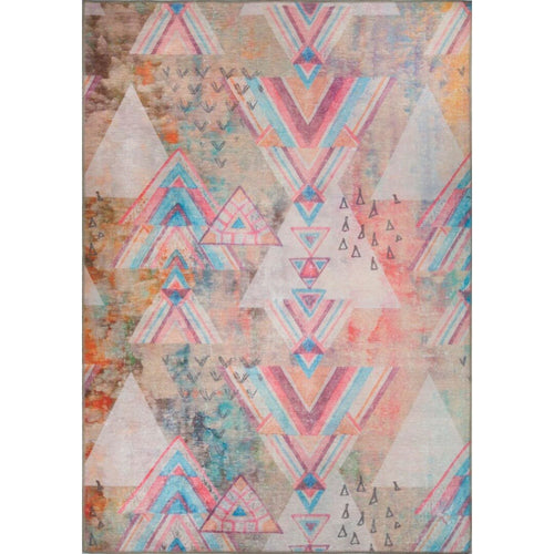 Geometric Area Rug – Washable Non Slip Cotton Multicolor Floor Rug for Living Room