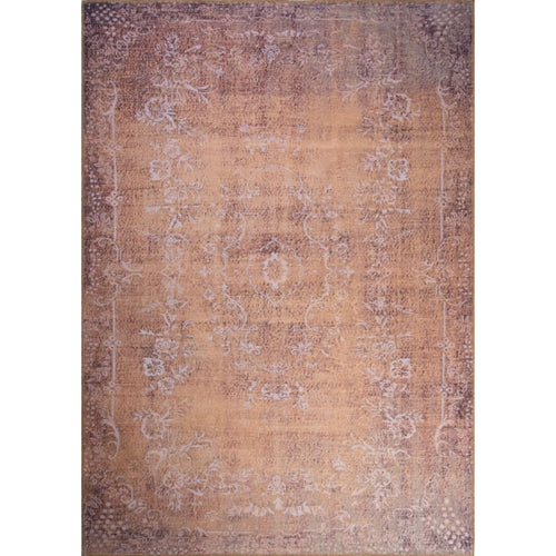 Ethnic Cotton Area Rug - Washable Non Slip Orange Decorative Floor Carpet
