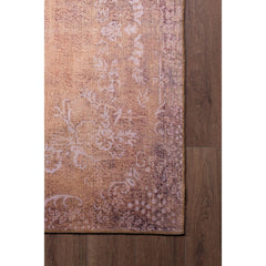 Ethnic Cotton Area Rug - Washable Non Slip Orange Decorative Floor Carpet