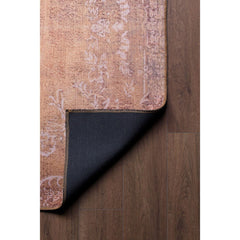 Ethnic Cotton Area Rug - Washable Non Slip Orange Decorative Floor Carpet