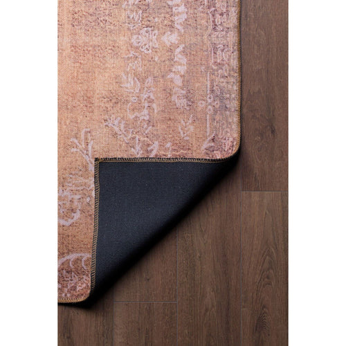 Ethnic Cotton Area Rug - Washable Non Slip Orange Decorative Floor Carpet