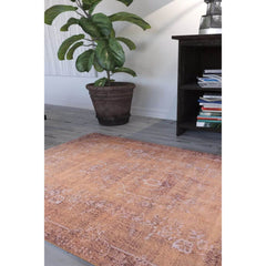 Ethnic Cotton Area Rug - Washable Non Slip Orange Decorative Floor Carpet