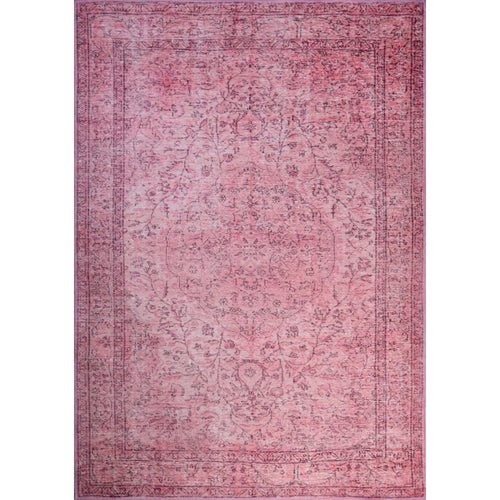 Pink Vintage Area Rug | Washable Non Slip Heavy Thick Cotton Area Rug