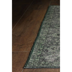 Digital Print Area Rug – Soissons Green Medallion Cotton Washable Non Slip Carpet