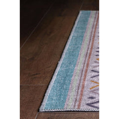 Grey Geometric Area Rug - Cotton Washable Non Slip Soft Microfiber Carpet