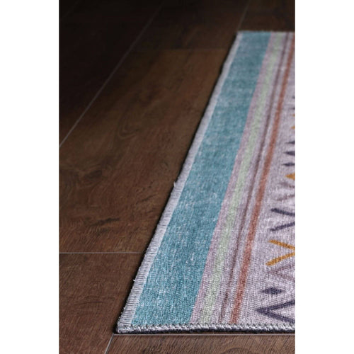 Grey Geometric Area Rug - Cotton Washable Non Slip Soft Microfiber Carpet