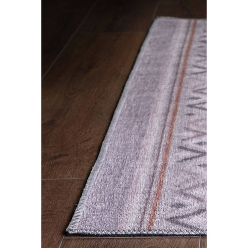 Grey Geometric Area Rug - Washable Non Slip Cotton Area Rug for Living Room