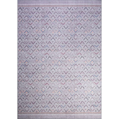 Grey Geometric Area Rug - Washable Non Slip Cotton Area Rug for Living Room