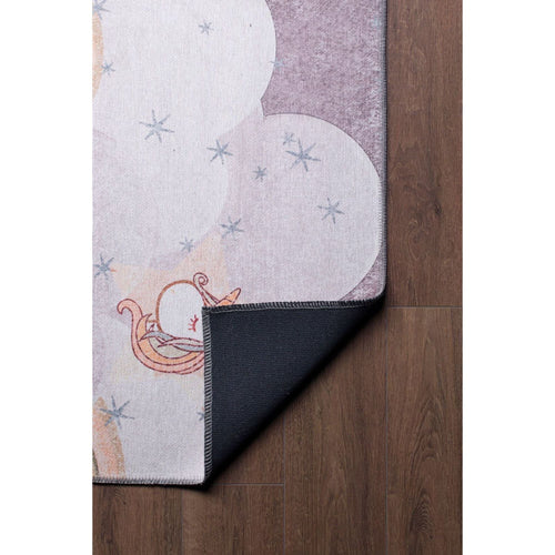 Kids Digital Print Rug - Washable Non Slip Purple Microfiber Area Carpet