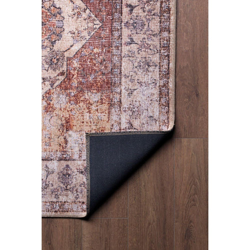 Digital Print Area Rug - Orange Medallion Cotton Washable Non Slip Rug