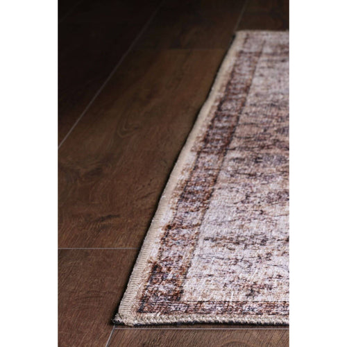 Digital Print Area Rug - Orange Medallion Cotton Washable Non Slip Rug