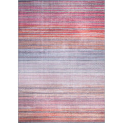 Digital Print Area Rug – Washable Non Slip Striped Cotton Microfiber Rug for Living Room