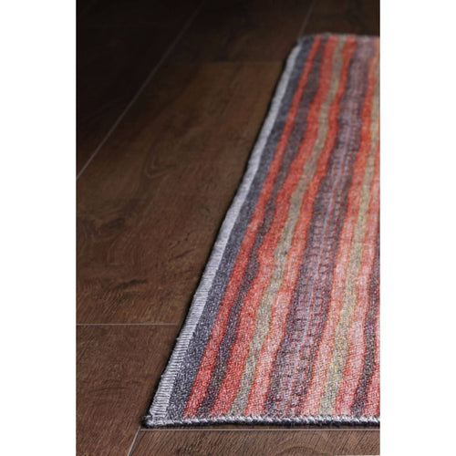 Digital Print Area Rug – Washable Non Slip Striped Cotton Microfiber Rug for Living Room