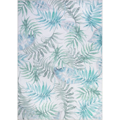 White Floral Area Rug | Thick Plush Soft Microfiber Carpet with Washable Non Slip