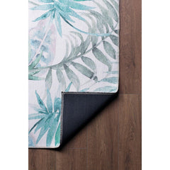 White Floral Area Rug | Thick Plush Soft Microfiber Carpet with Washable Non Slip