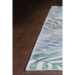 White Floral Area Rug | Thick Plush Soft Microfiber Carpet with Washable Non Slip