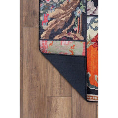 Patchwork Area Rug - Washable Non Slip Cotton Red Carpet for Living Room