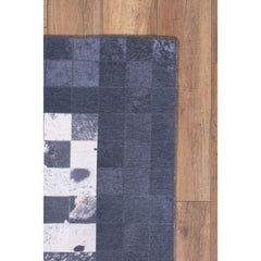 Perigueux Navy Geometric Cotton Digital Print Area Rug