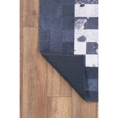 Perigueux Navy Geometric Cotton Digital Print Area Rug