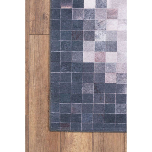 Navy Geometric Area Rug – Washable Non Slip Soft Microfiber Cotton Carpet