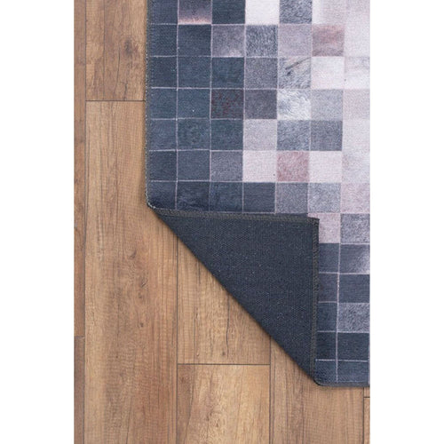 Navy Geometric Area Rug – Washable Non Slip Soft Microfiber Cotton Carpet