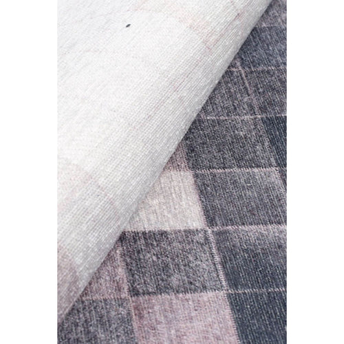 Navy Geometric Area Rug – Washable Non Slip Soft Microfiber Cotton Carpet