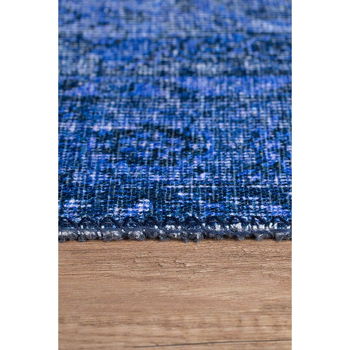 Vintage Cotton Area Rug – Navy Blue Washable Non Slip Soft Microfiber Carpet