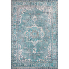 Scotteville Green Medallion Cotton Digital Print Area Rug