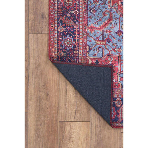 Digital Print Area Rug - Burgundy Cotton Classic Style Washable Non Slip Rug
